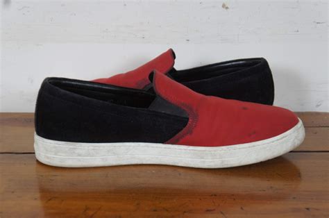 prada calzature uomo nylon tech 4d2733|Prada Men’s Slip On Sneakers 4D2733 Red Black Suede/Nylon .